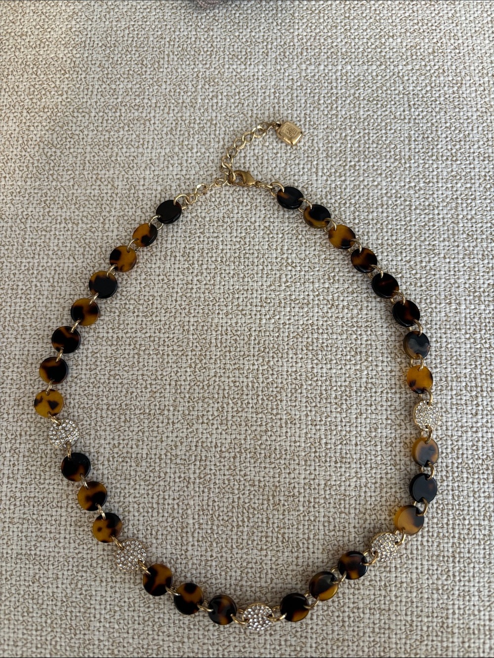 Ralph Lauren Gold-Tone & Tortoiseshell Disc Necklace